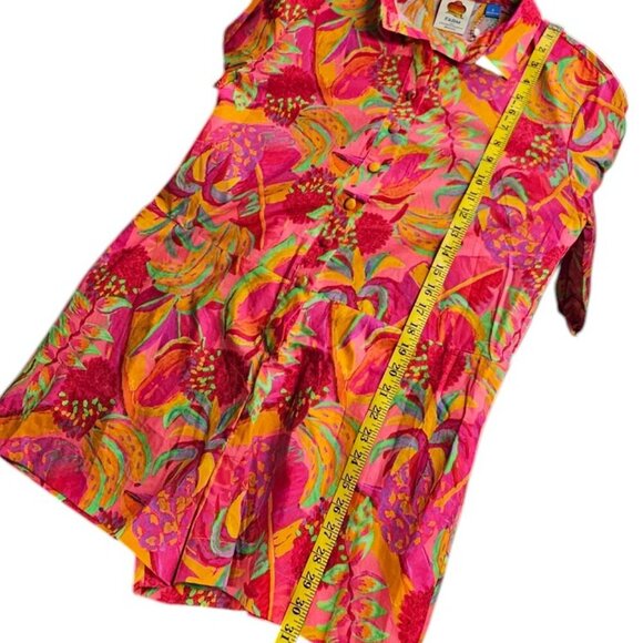 Farm Rio x Anthropologie Long-Sleeve Printed Collared Romper, Oversized, Small - Picture 5 of 10